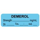 Anesthesia Label, Demerol mg/mL, Date Time Initial, 1-1/2" x 1/2"