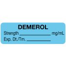 Anesthesia Label, Demerol mg/mL, 1-1/2" x 1/2"