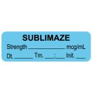 Anesthesia Label, Sublimaze mcg/mL Date Time Initial, 1-1/2" x 1/2"