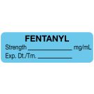 Anesthesia Label, Fentanyl mg/mL, 1-1/2" x 1/2"