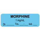 Anesthesia Label, Morphine 1mg/mL Date Time Initial, 1-1/2" x 1/2"