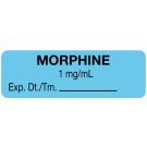 Anesthesia Label, Morphine 1mg/mL, 1-1/2" x 1/2"