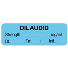 Anesthesia Label, Dilaudid mg/mL Date Time Initial, 1-1/2" x 1/2"
