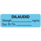 Anesthesia Label, Dilaudid mg/mL, 1-1/2" x 1/2"