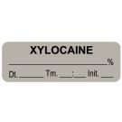 Anesthesia Label, Xylocaine % Date Time Initial, 1-1/2" x 1/2"