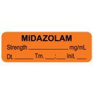 Anesthesia Label, Midazolam mg/mL Date Time Initial, 1-1/2" x 1/2"
