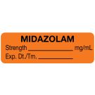 Anesthesia Label, Midazolam mg/mL, 1-1/2" x 1/2"