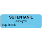 Anesthesia Label, Sufentanil 50 mcg/mL, 1-1/2" x 1/2"