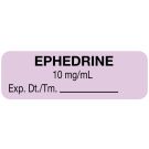 Anesthesia Label, Ephedrine 10 mg/mL , 1-1/2" x 1/2"
