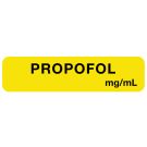 Anesthesia Label, Propofol mg/mL, 1-1/4" x 5/16"