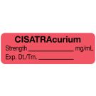 Anesthesia Label, CISATRAcurium mg/mL, 1-1/2" x 1/2"