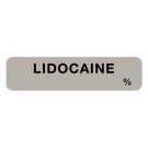 Anesthesia Label, Lidocaine %, 1-1/4" x 5/16"