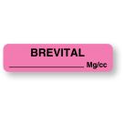 Anesthesia Label, Brivital Mg/cc, 1-1/4" x 5/16"