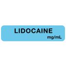 Anesthesia Label, Lidocaine mg/mL, 1-1/4" x 5/16"