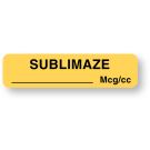 Anesthesia Label, Sublimaze mcg/cc, 1-1/4" x 5/16"