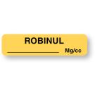 Anesthesia Label, Robinul mg/cc, 1-1/4" x 5/16"