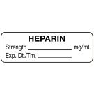 Anesthesia Label, Heparin mg/mL, 1-1/2" x 1/2"