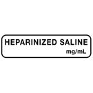 Anesthesia Label, Heparinized Saline mg/mL, 1-1/4" x 5/16"