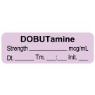 Anesthesia Label, Dobutamine mcg/mL Date Time Initial, 1-1/2" x 1/2"