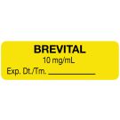 Anesthesia Label, Brevital 10 mg/mL, 1-1/2" x 1/2"