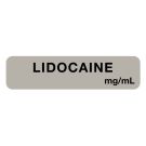 Anesthesia Label, Lidocaine mg/mL, 1-1/4" x 5/16"