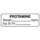 Anesthesia Label, Protamine mg/mL, 1-1/2" x 1/2"