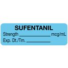 Anesthesia Label, Sufentanil mcg/mL, 1-1/2" x 1/2"