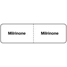 Milrinone, IV Line Identification Label, 3" x 7/8"