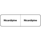 Nicardipine, IV Line Identification Label, 3" x 7/8"