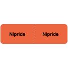 Nipride, IV Line Identification Label, 3" x 7/8"