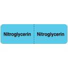 Nitroglycerin, IV Line Identification Label, 3" x 7/8"