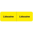 Lidocaine, IV Line Identification Label, 3" x 7/8"