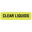 Clear Liquids, Nutrition Communication Labels, 1-1/4" x 5/16"