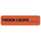 Thicken Liquids, Nutrition Communication Labels, 1-1/4" x 5/16"