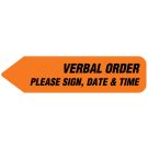 Verbal Order Please Sign, Date, Uniarrow Plus Flag with Message, 2-1/4" x 9/16"