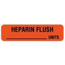 Anesthesia Label, Heparin Flush Units, 1-1/4" x 5/16"