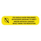 You Should Avoid Sunlight, Medication Instruction Label, 1-5/8" x 3/8"