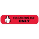 For External Use, Medication Instruction Label, 1-5/8" x 3/8"