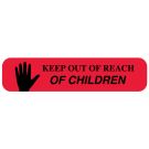 Keep Out Of Reach Of Children, Medication Instruction Label, 1-5/8" x 3/8"