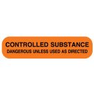 Controlled Substance, Medication Instruction Label, 1-5/8" x 3/8"