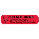 Do Not Drink, Medication Instruction Label, 1-5/8" x 3/8"