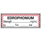 Anesthesia Tape, Edrophonium mg/mL, Date Time Initial, 1-1/2" x 1/2"
