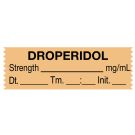 Anesthesia Tape, Droperidol mg/mL, Date Time Initial, 1-1/2" x 1/2"