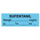 Anesthesia Tape, Sufentanil mcg/mL, Date Time Initial, 1-1/2" x 1/2"