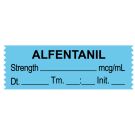 Anesthesia Tape, Alfentanil mcg/mL, Date Time Initial, 1-1/2" x 1/2"