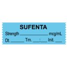 Anesthesia Tape, Sufenta mcg/mL, Date Time Initial, 1-1/2" x 1/2"