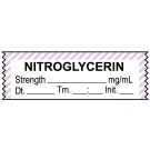 Anesthesia Tape, Nitroglycerin mg/mL , Date Time Initial, 1-1/2" x 1/2"