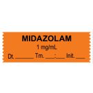 Anesthesia Tape, Midazolam  1 mg/mL, Date Time Initial, 1-1/2" x 1/2"