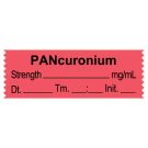 Anesthesia Tape, Pancuronium mg/mL, Date Time Initial, 1-1/2" x 1/2"