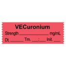 Anesthesia Tape, Vecuronium  mg/mL, Date Time Initial, 1-1/2" x 1/2"